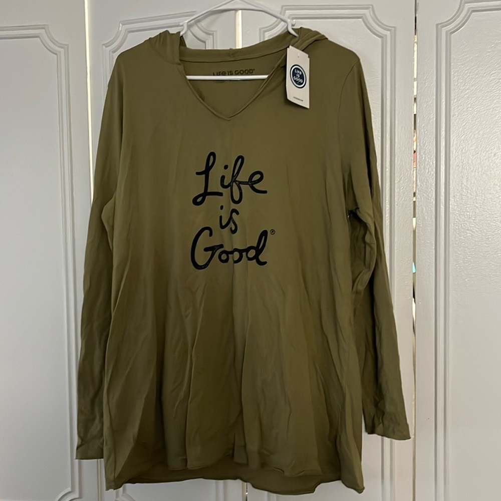 Life is Good hooded long sleeve
